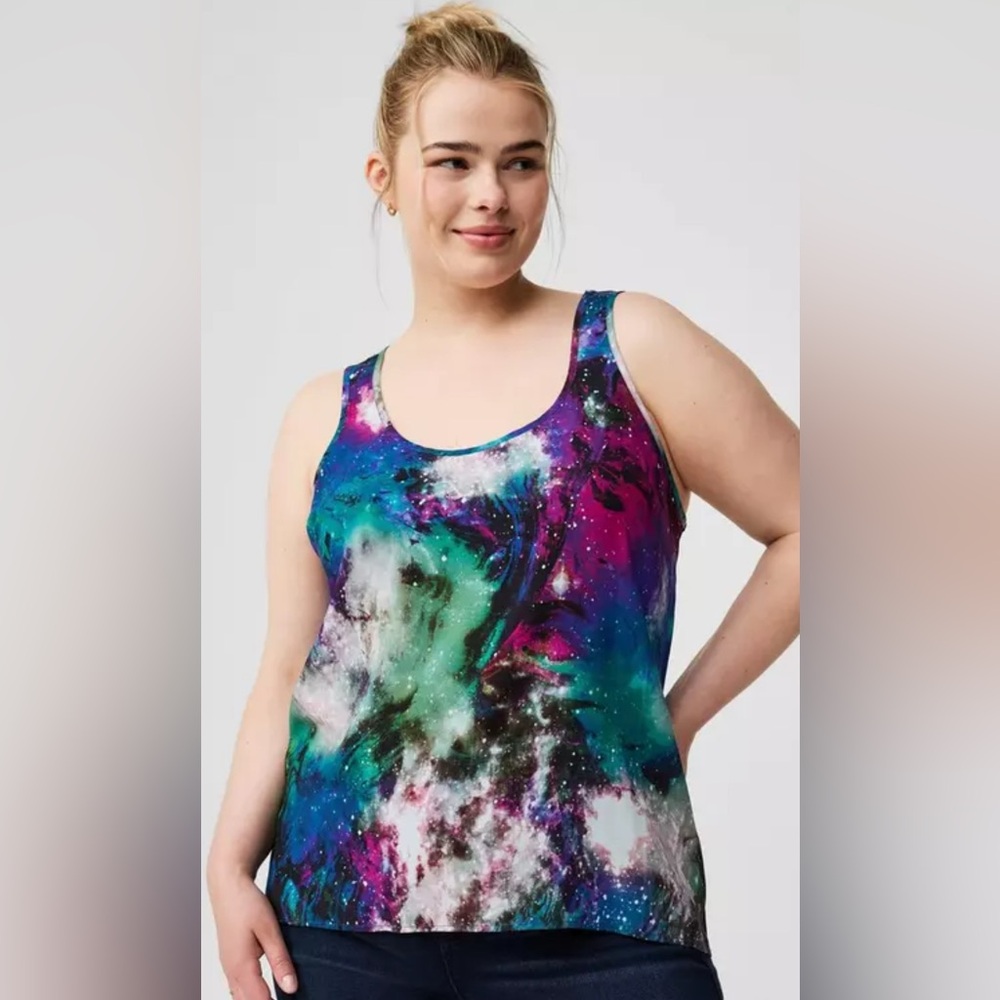 Torrid Challis Hi-Lo Tank - Galaxy Print - NWT